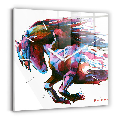 Szögletes fali üvegóra Egy ló szökésben