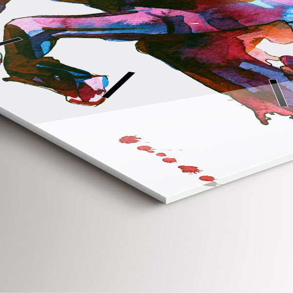 Szögletes fali üvegóra Egy ló szökésben