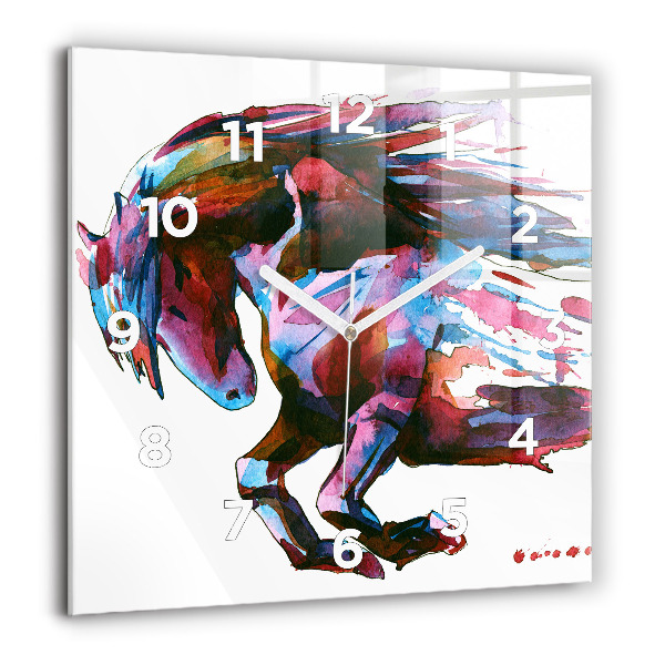 Szögletes fali üvegóra Egy ló szökésben
