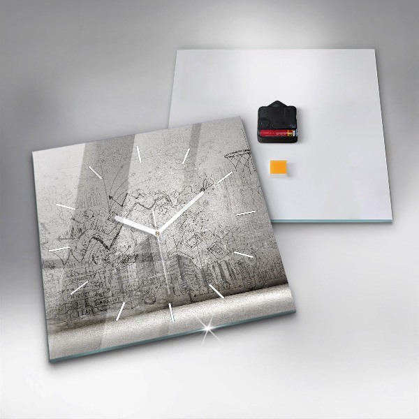 Szögletes fali üvegóra Vázlat a városról