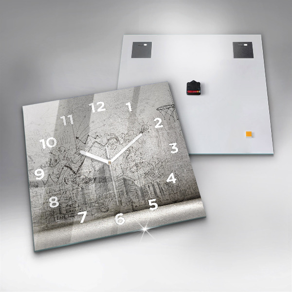 Szögletes fali üvegóra Vázlat a városról