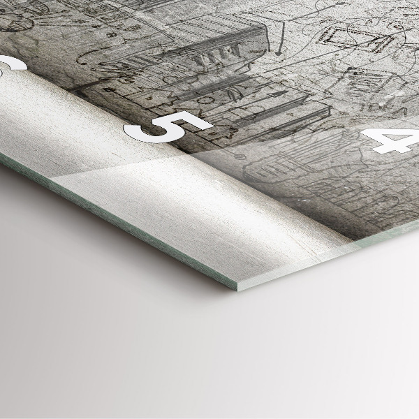 Szögletes fali üvegóra Vázlat a városról