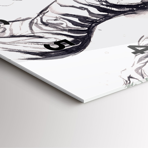 Szögletes fali üvegóra Nő és zebrák