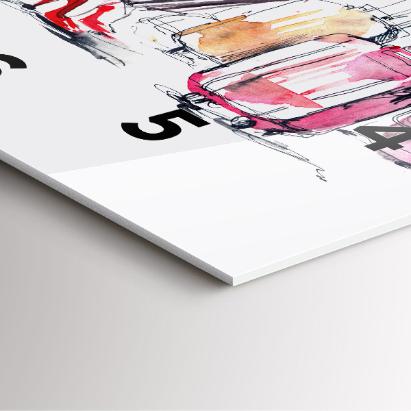 Szögletes fali üvegóra Nő bőröndökkel