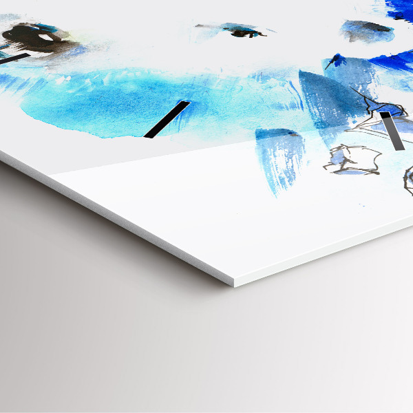 Szögletes fali üvegóra Medve a jég háttérben