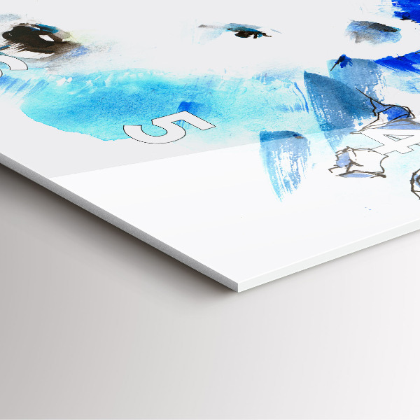 Szögletes fali üvegóra Medve a jég háttérben