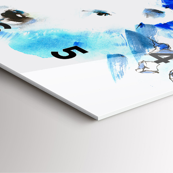 Szögletes fali üvegóra Medve a jég háttérben