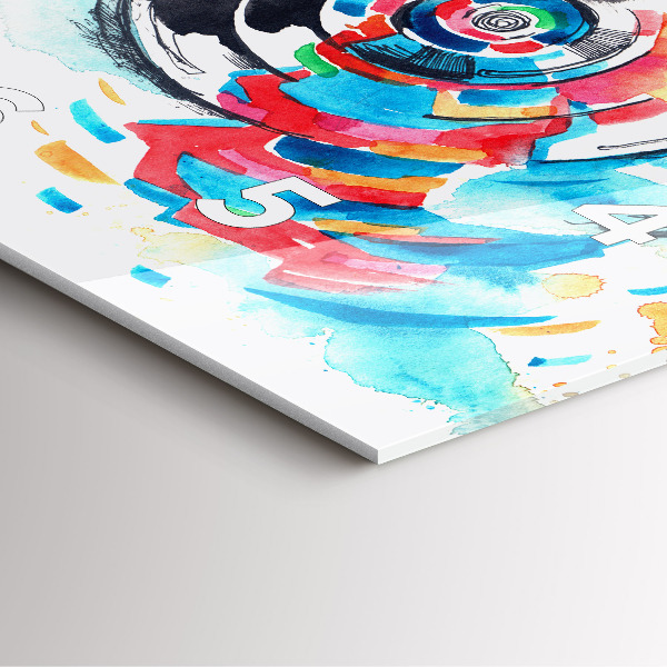 Szögletes fali üvegóra Fotós nő