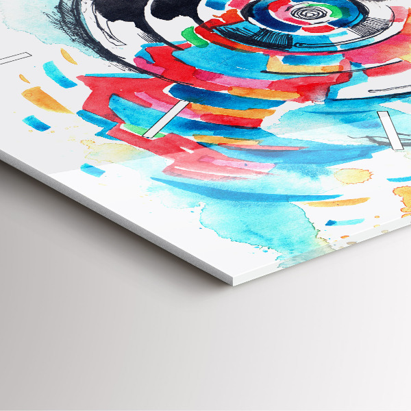 Szögletes fali üvegóra Fotós nő