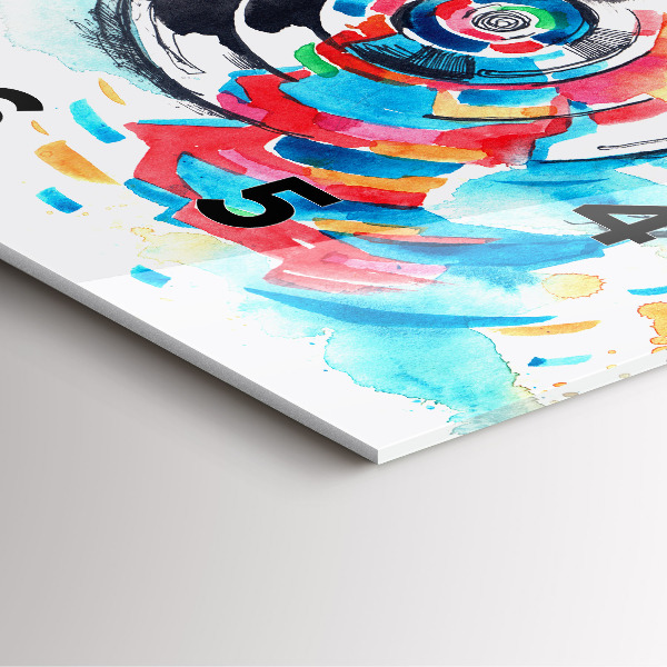 Szögletes fali üvegóra Fotós nő