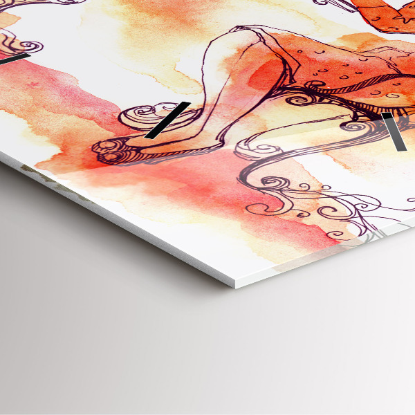 Szögletes fali üvegóra Nő teát iszik