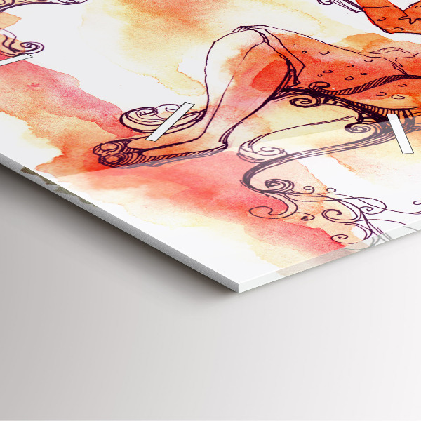 Szögletes fali üvegóra Nő teát iszik