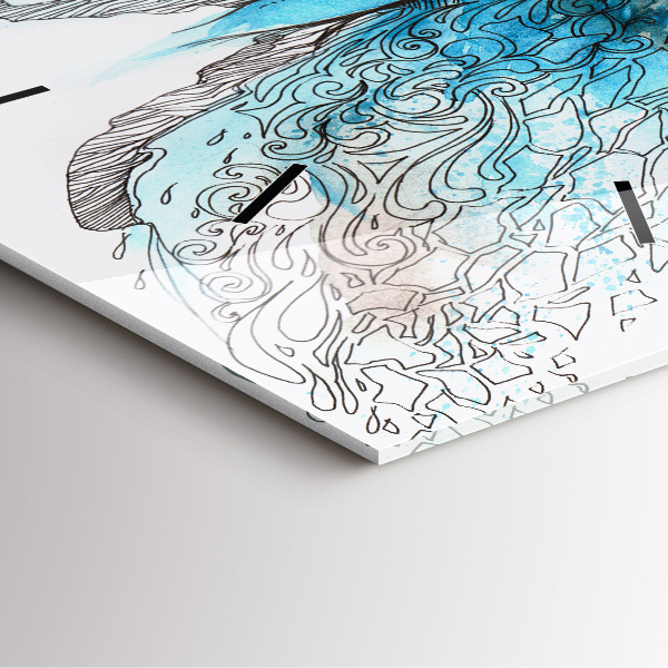 Szögletes fali üvegóra Pillangó arc