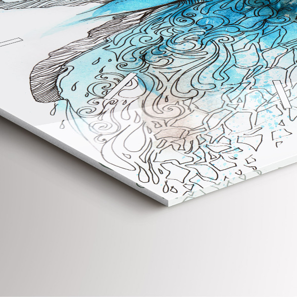 Szögletes fali üvegóra Pillangó arc