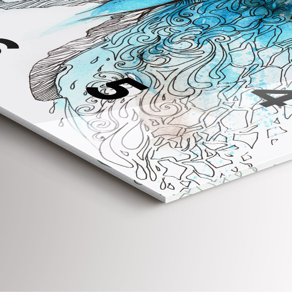 Szögletes fali üvegóra Pillangó arc