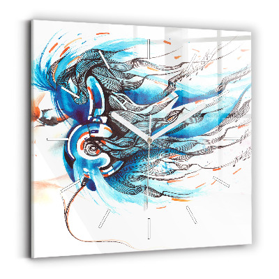 Szögletes fali üvegóra Egy kézibeszélő illusztrációja