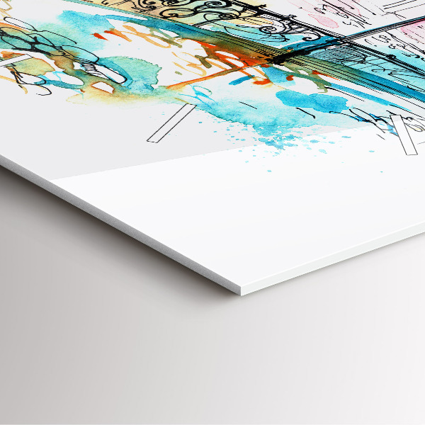 Szögletes fali üvegóra Festett építészet