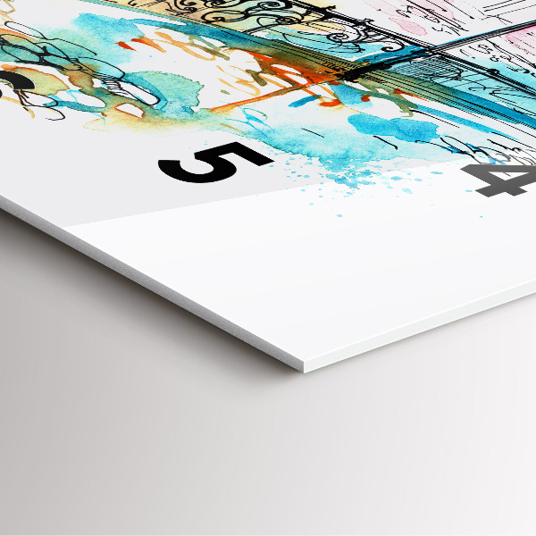 Szögletes fali üvegóra Festett építészet