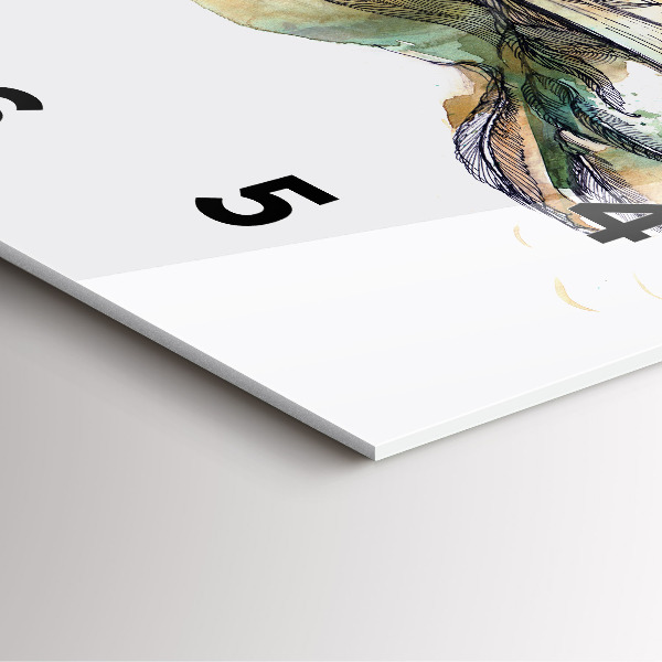 Szögletes fali üvegóra A madár és a könyv