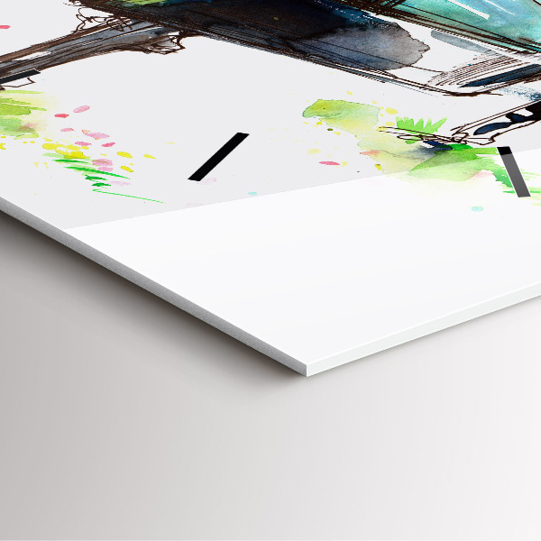 Szögletes fali üvegóra Illusztráció 4 évszak