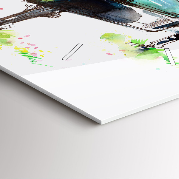 Szögletes fali üvegóra Illusztráció 4 évszak