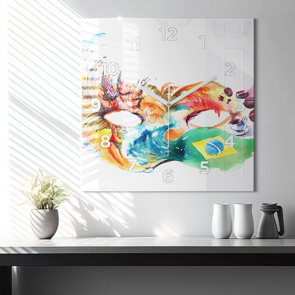 Szögletes fali üvegóra Kultúra - brazil zászló