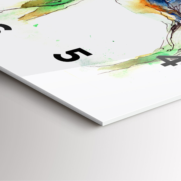 Szögletes fali üvegóra Jávorszarvas és hegyi táj