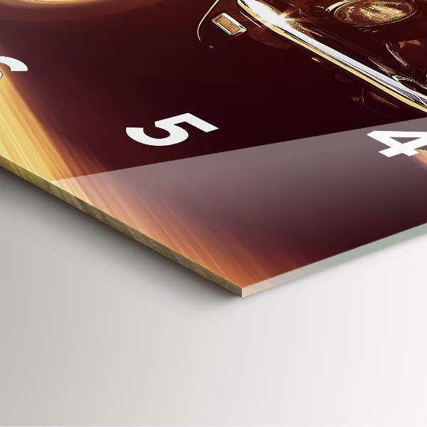 Szögletes fali üvegóra Klasszikus régi autó