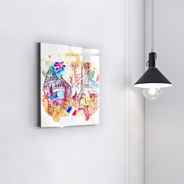 Szögletes fali üvegóra Vonzó országok a világon