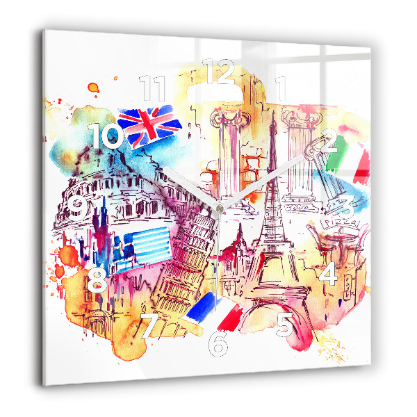 Szögletes fali üvegóra Vonzó országok a világon