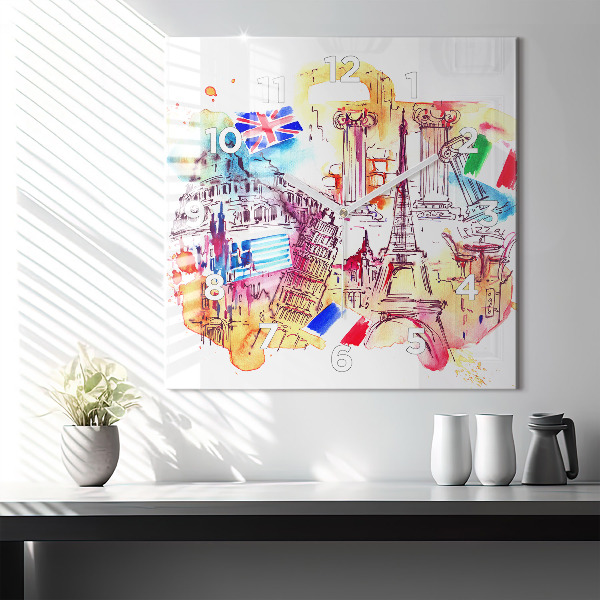 Szögletes fali üvegóra Vonzó országok a világon