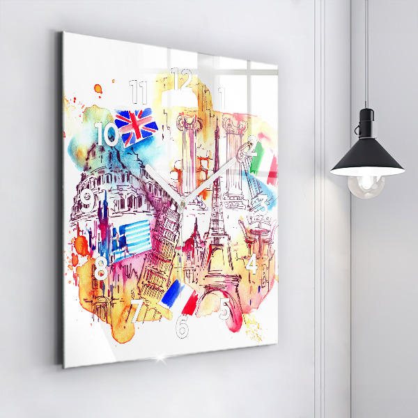 Szögletes fali üvegóra Vonzó országok a világon