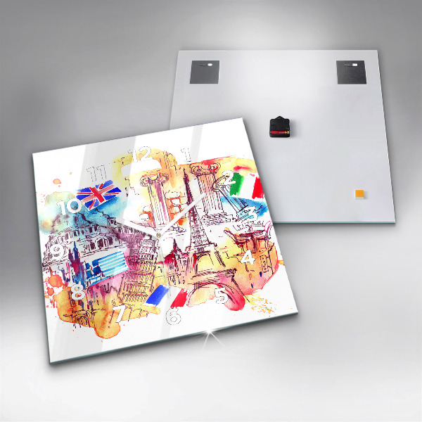 Szögletes fali üvegóra Vonzó országok a világon