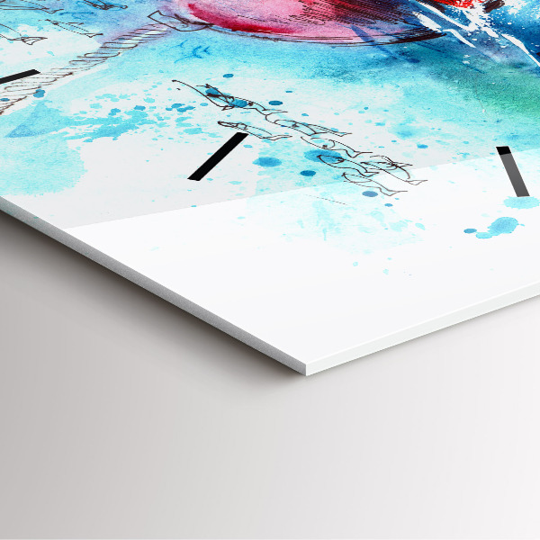 Szögletes fali üvegóra Festett sirály