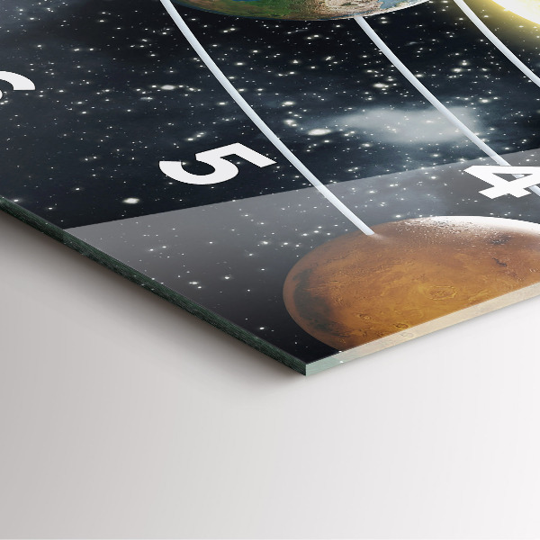 Szögletes fali üvegóra A naprendszer