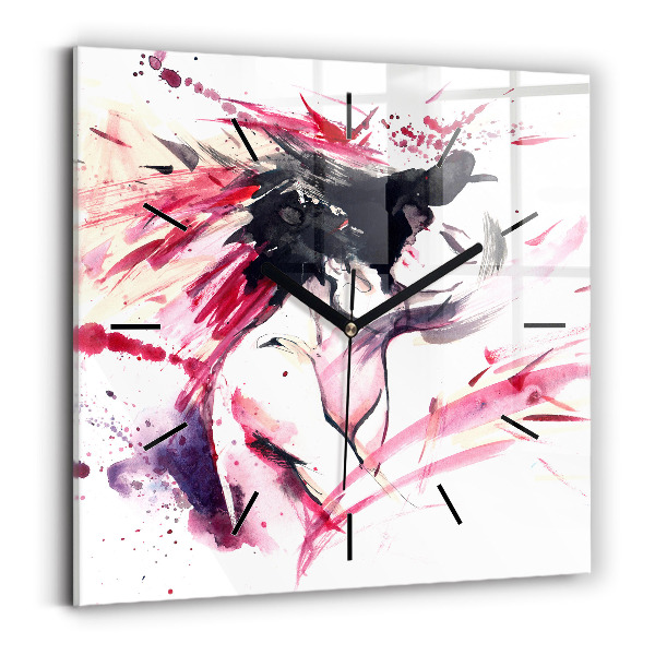 Szögletes fali üvegóra Szerelmesek absztrakció