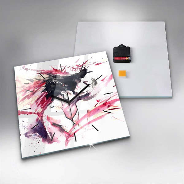 Szögletes fali üvegóra Szerelmesek absztrakció