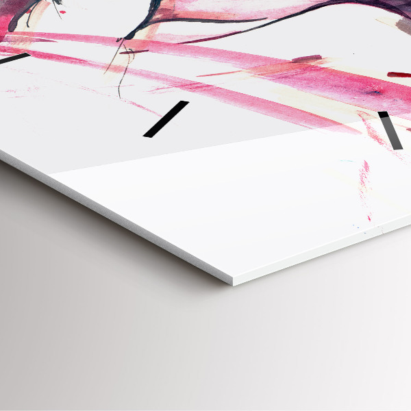 Szögletes fali üvegóra Szerelmesek absztrakció