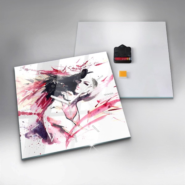 Szögletes fali üvegóra Szerelmesek absztrakció