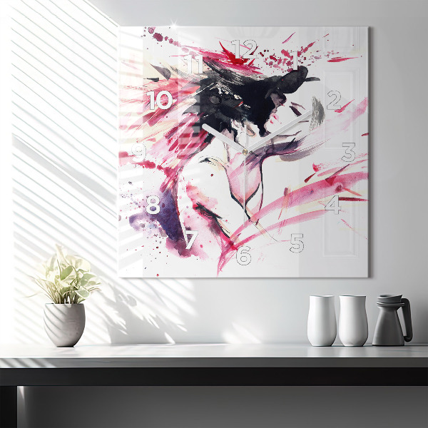 Szögletes fali üvegóra Szerelmesek absztrakció