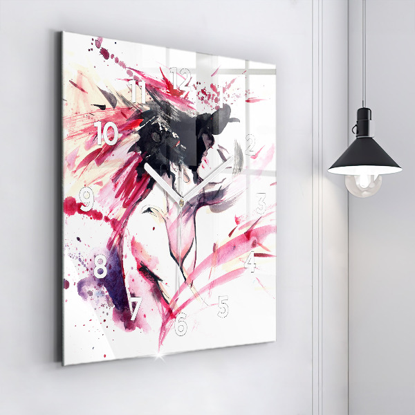 Szögletes fali üvegóra Szerelmesek absztrakció