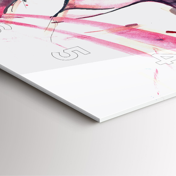 Szögletes fali üvegóra Szerelmesek absztrakció