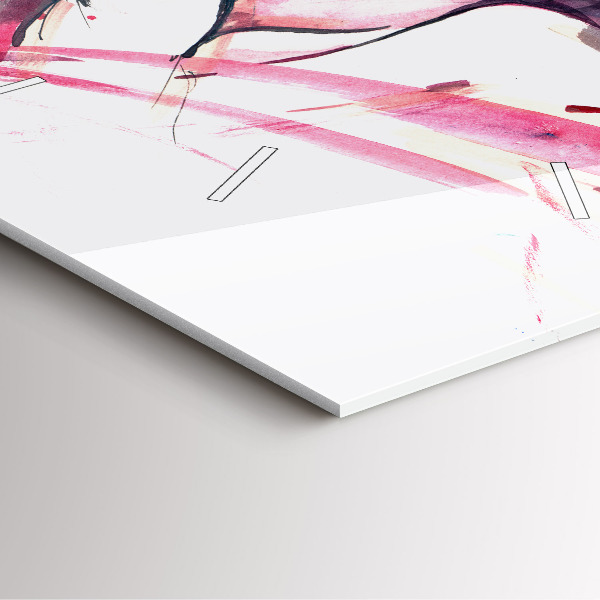 Szögletes fali üvegóra Szerelmesek absztrakció