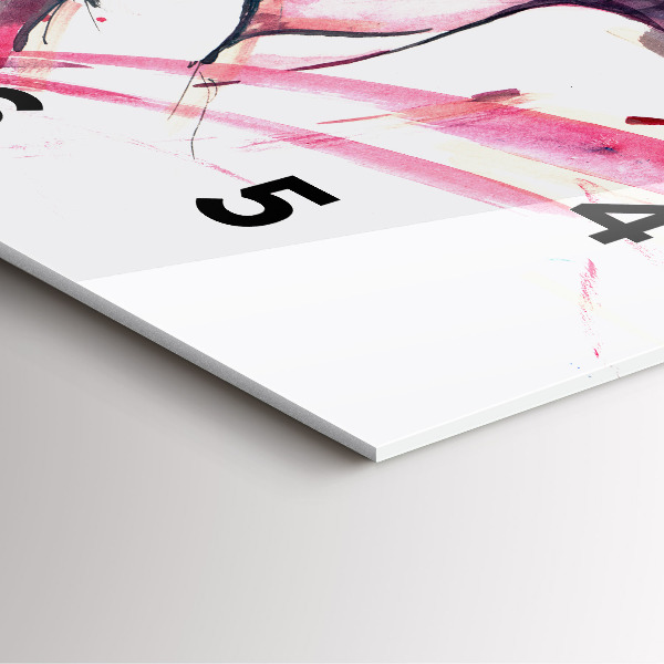 Szögletes fali üvegóra Szerelmesek absztrakció