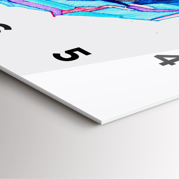 Szögletes fali üvegóra Síelő