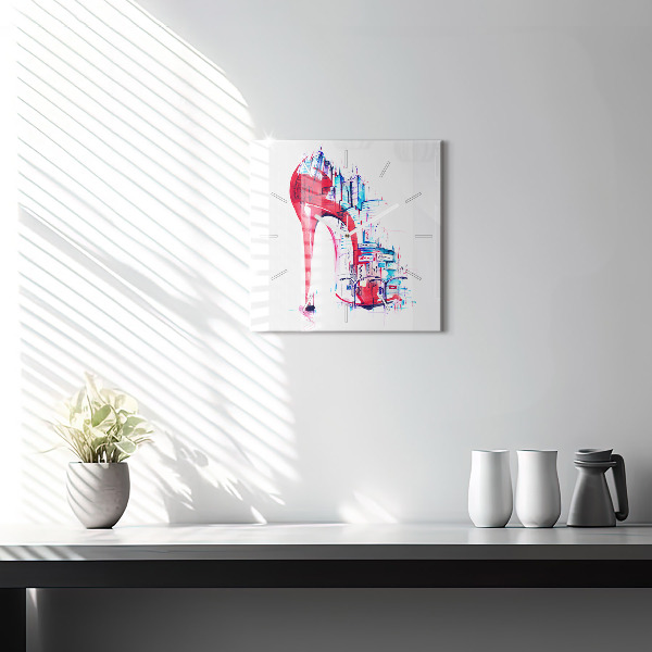 Szögletes fali üvegóra Piros sarkú