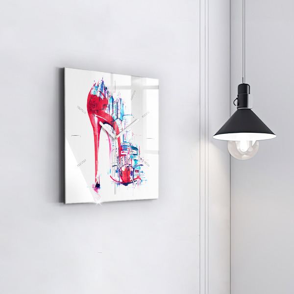 Szögletes fali üvegóra Piros sarkú