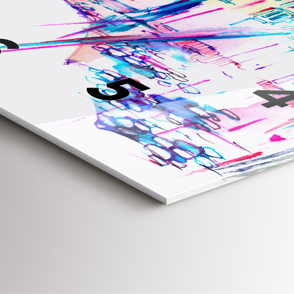 Szögletes fali üvegóra Esernyő és város