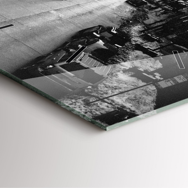 Szögletes fali üvegóra Chicago City Streets