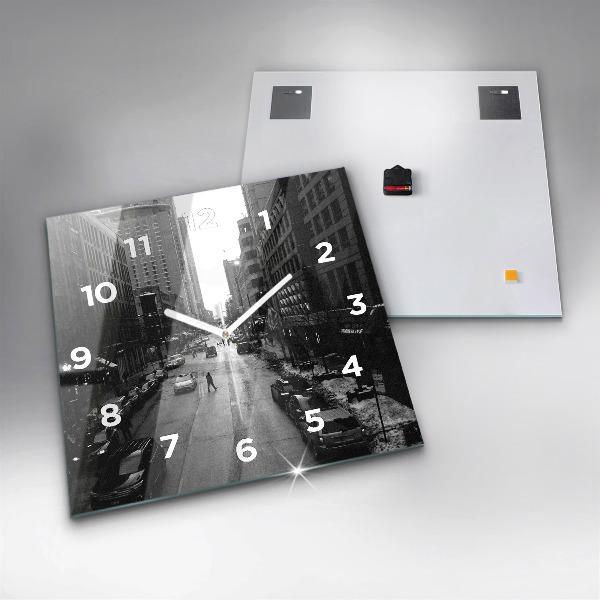 Szögletes fali üvegóra Chicago City Streets